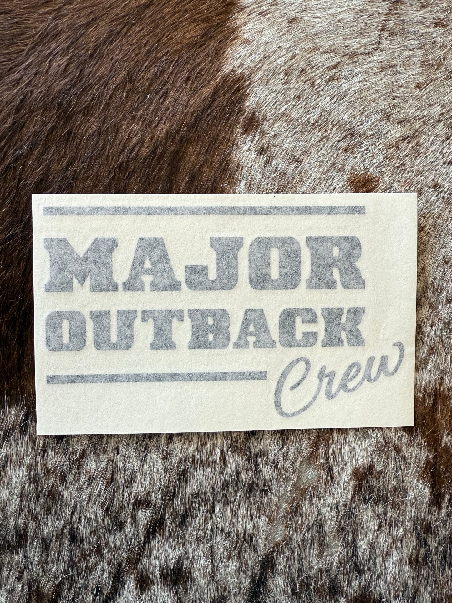 Vinyl Car Sticker Major Outback Crew - SML