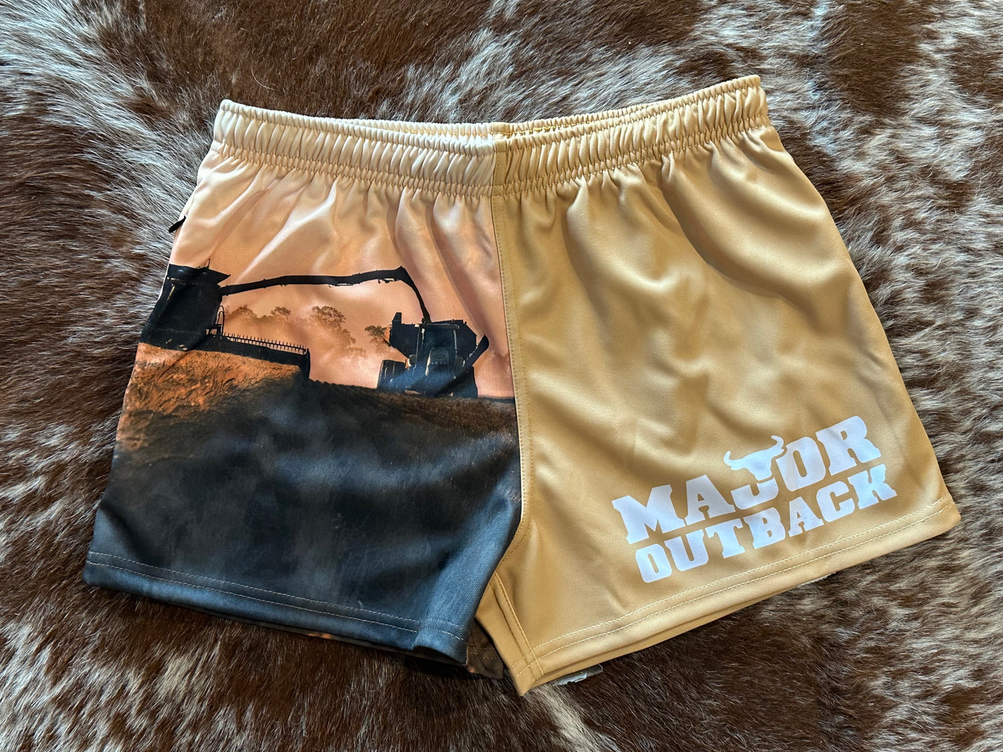 footy shorts farming kids harvest wheat