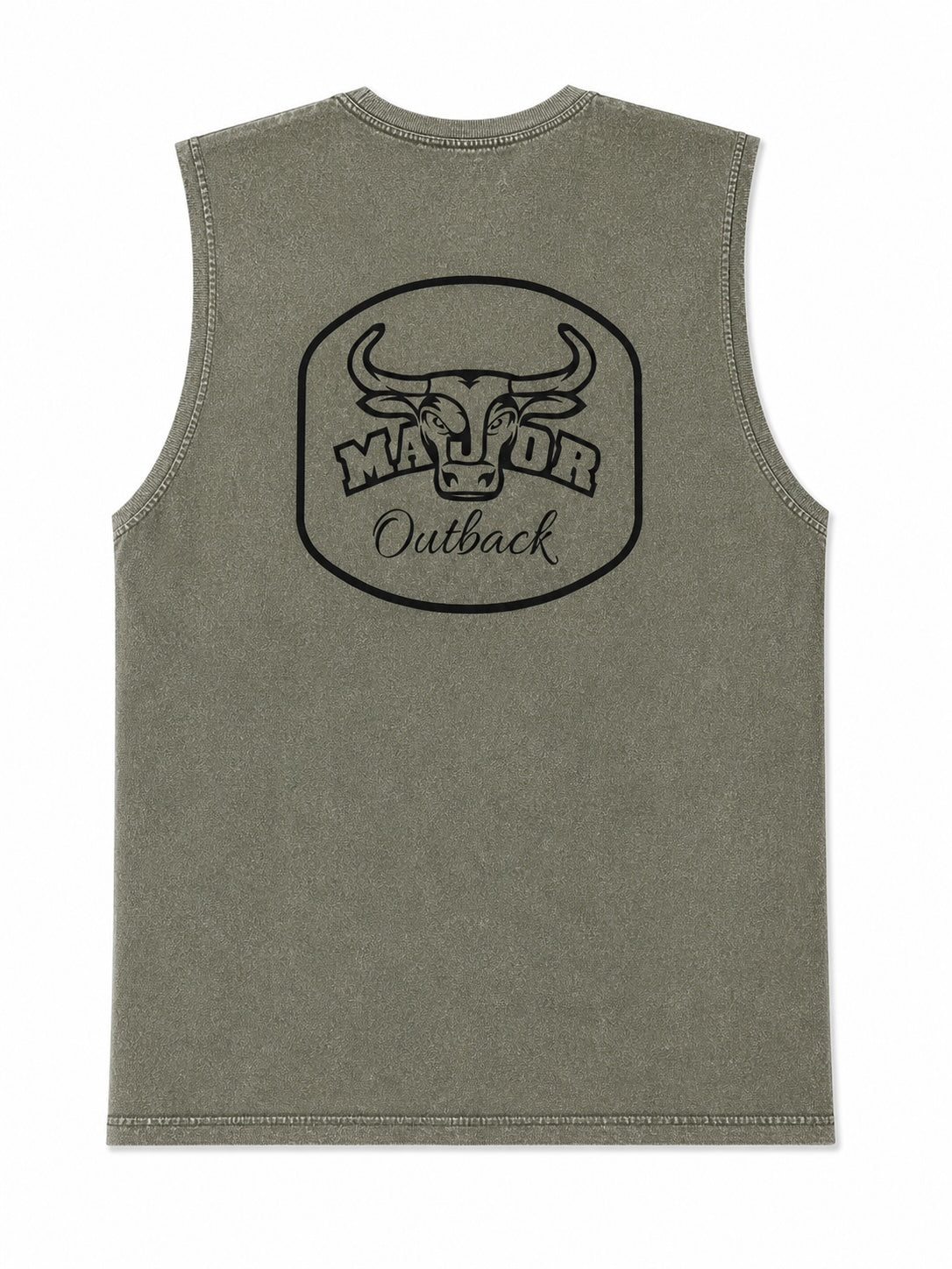 Mens Singlet Moss Stone Green