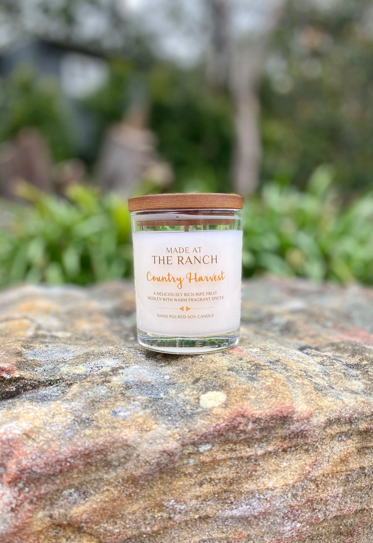 Soy candles made at the ranch
