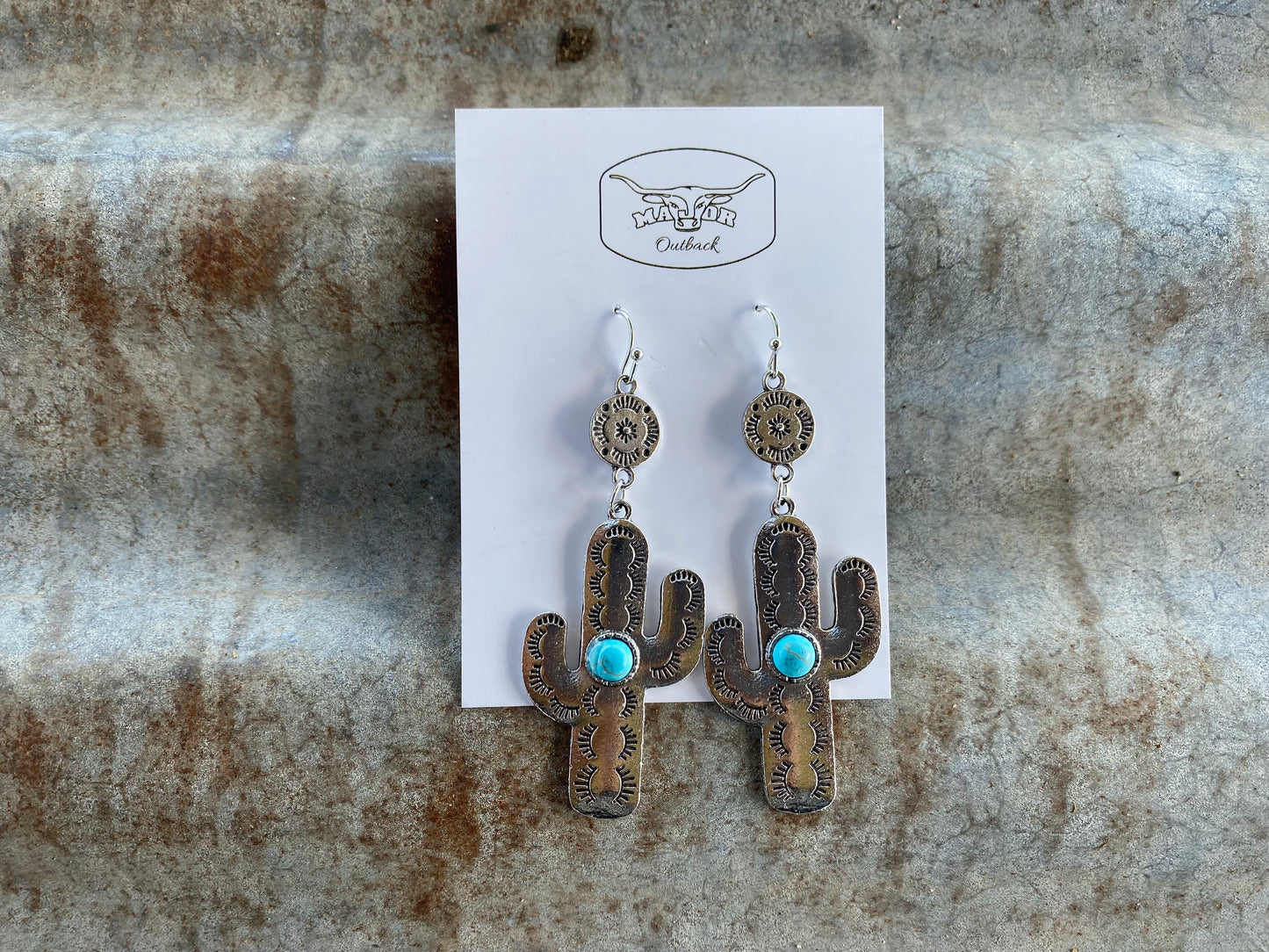Cactus Blue Gem Stone Dangles