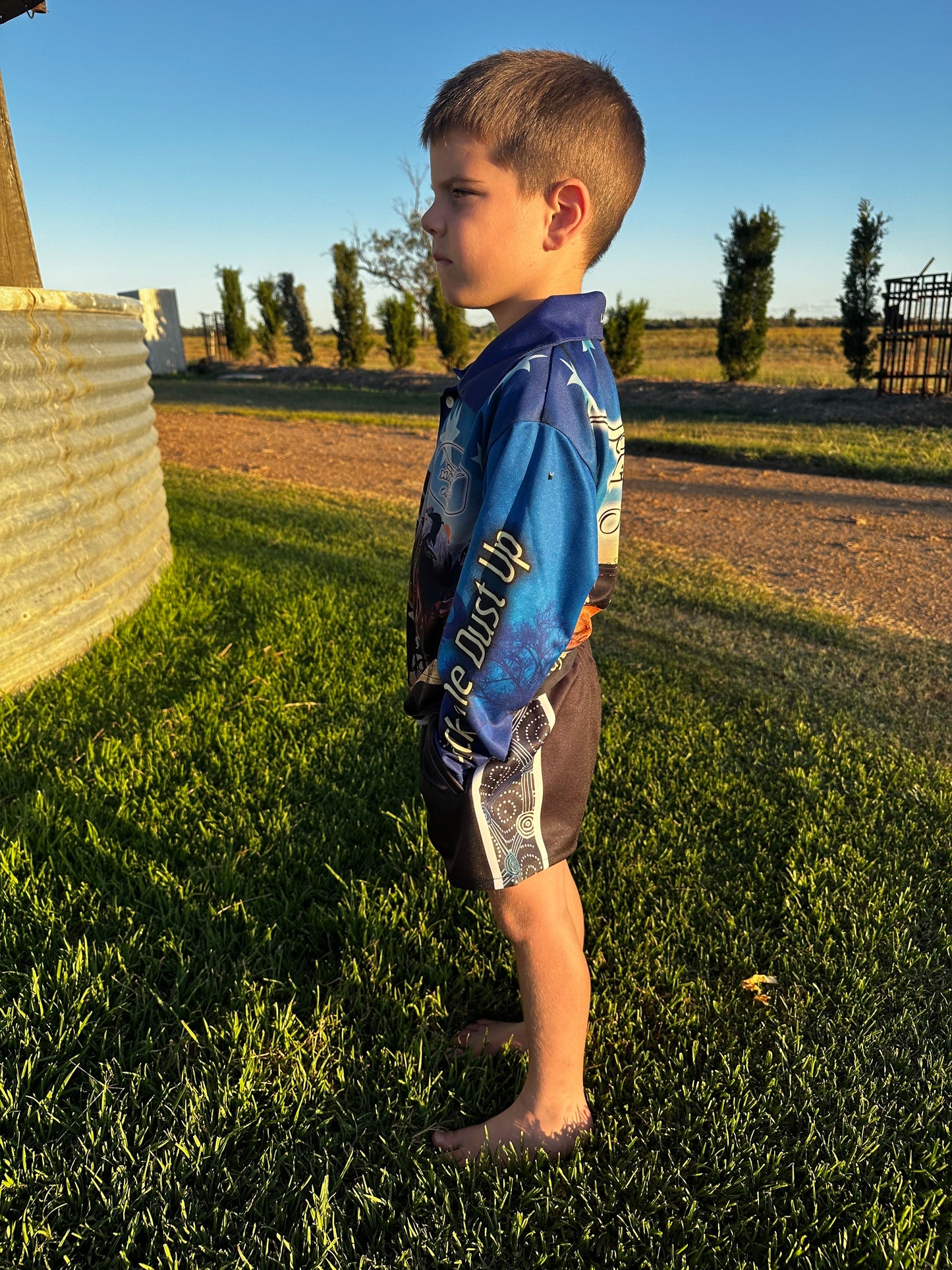 Kids Footy Shorts - Meet me at the waterhole