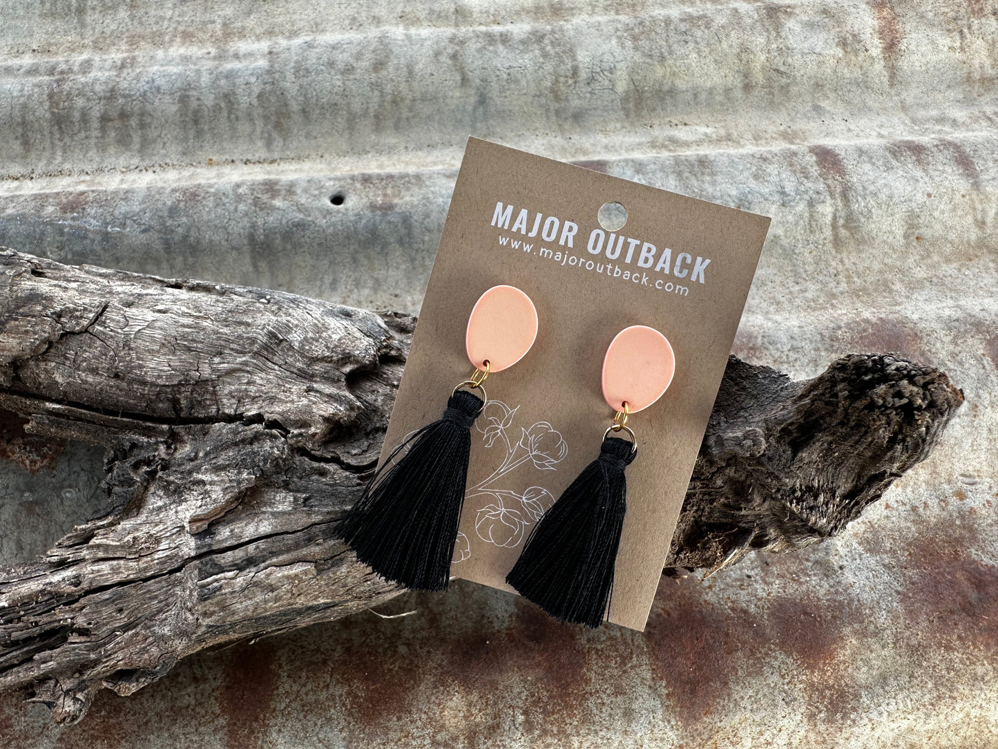 Apricot Tassel Dangle Earrings