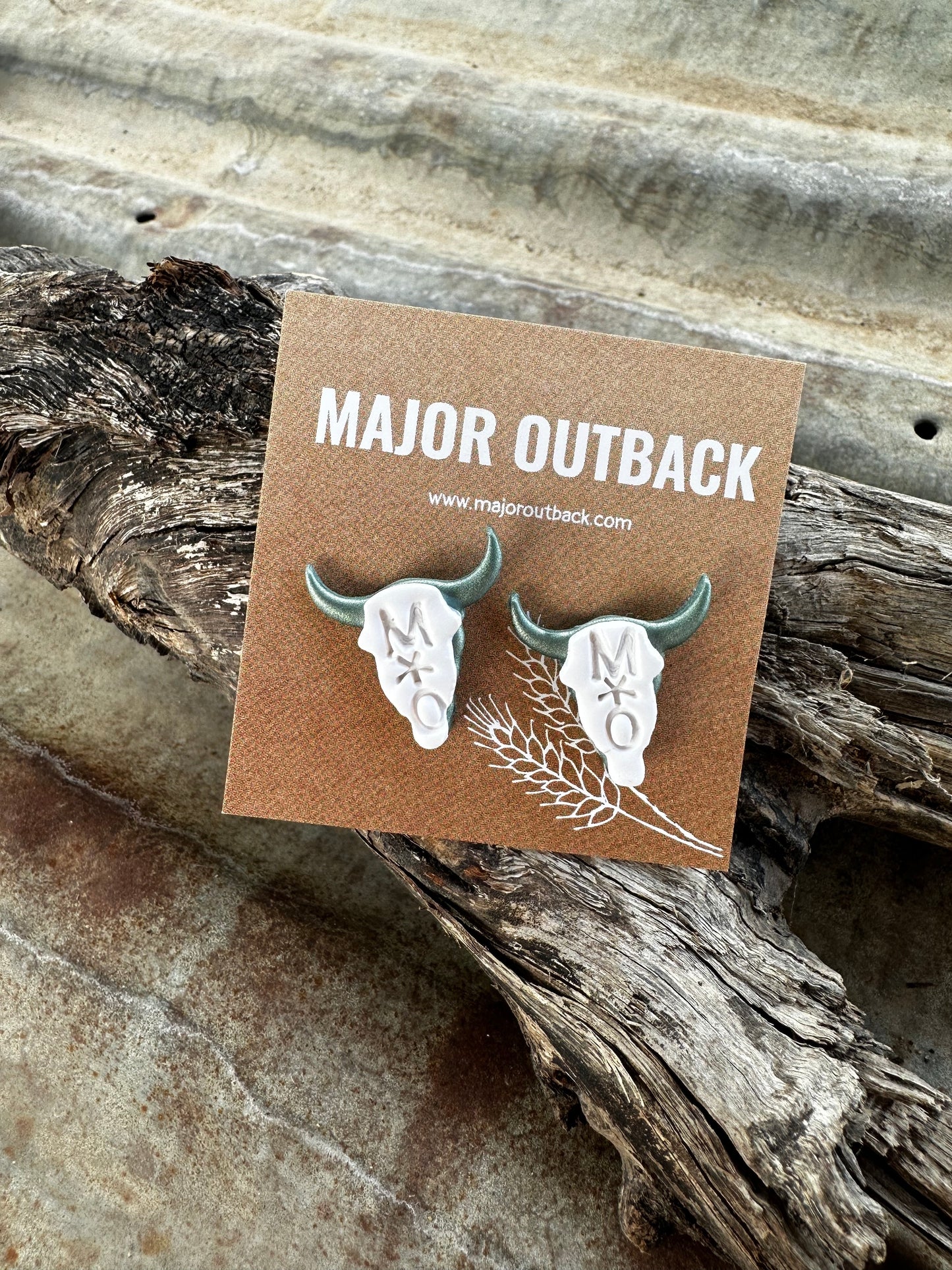 Longhorn Clay Studs - Green
