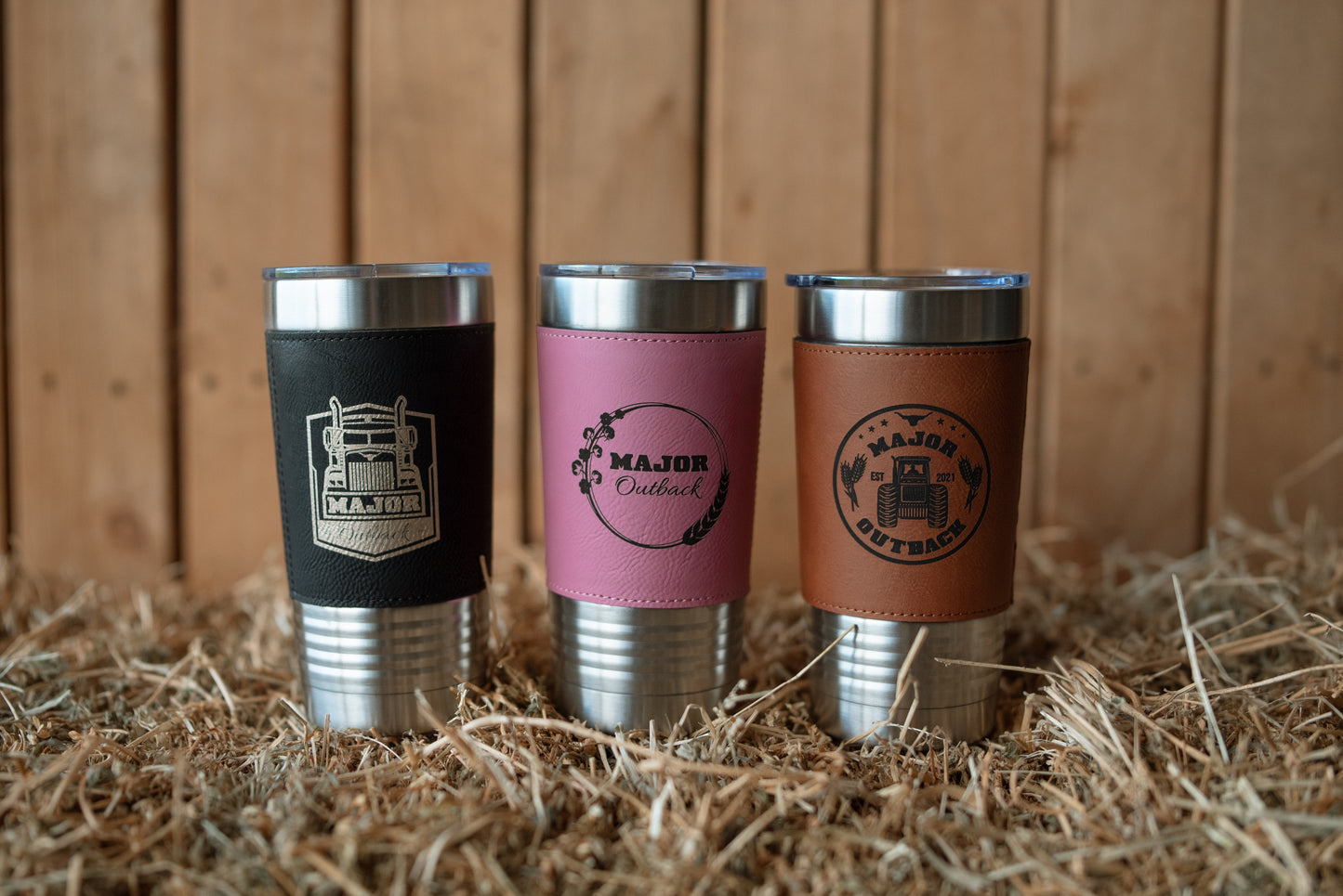 Travel Mug Brown Leather Trax - TB