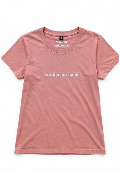 Women's Classic Embroidered Tee - Dusty Pink