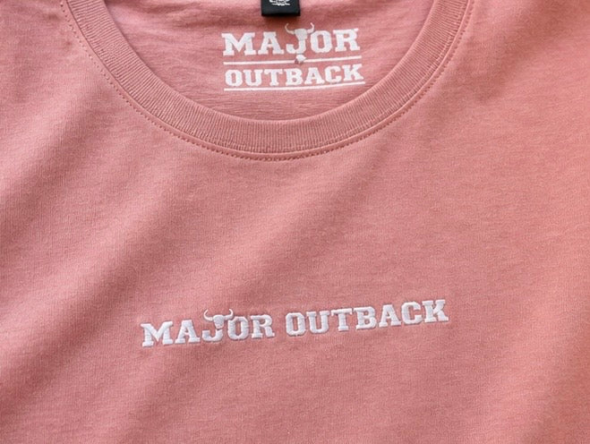 Women's Classic Embroidered Tee - Dusty Pink