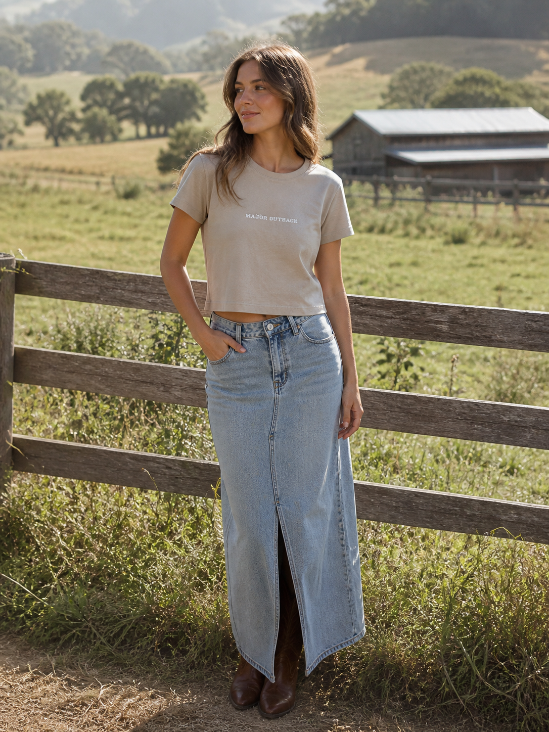 Harvest Crop Tee - Faded Dust