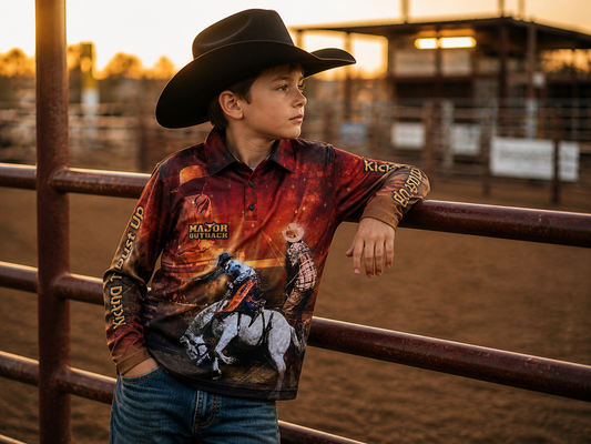 Rodeo Time Outback Fishing Shirt Kids