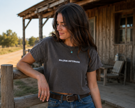 Harvest Crop Tee - Faded Black