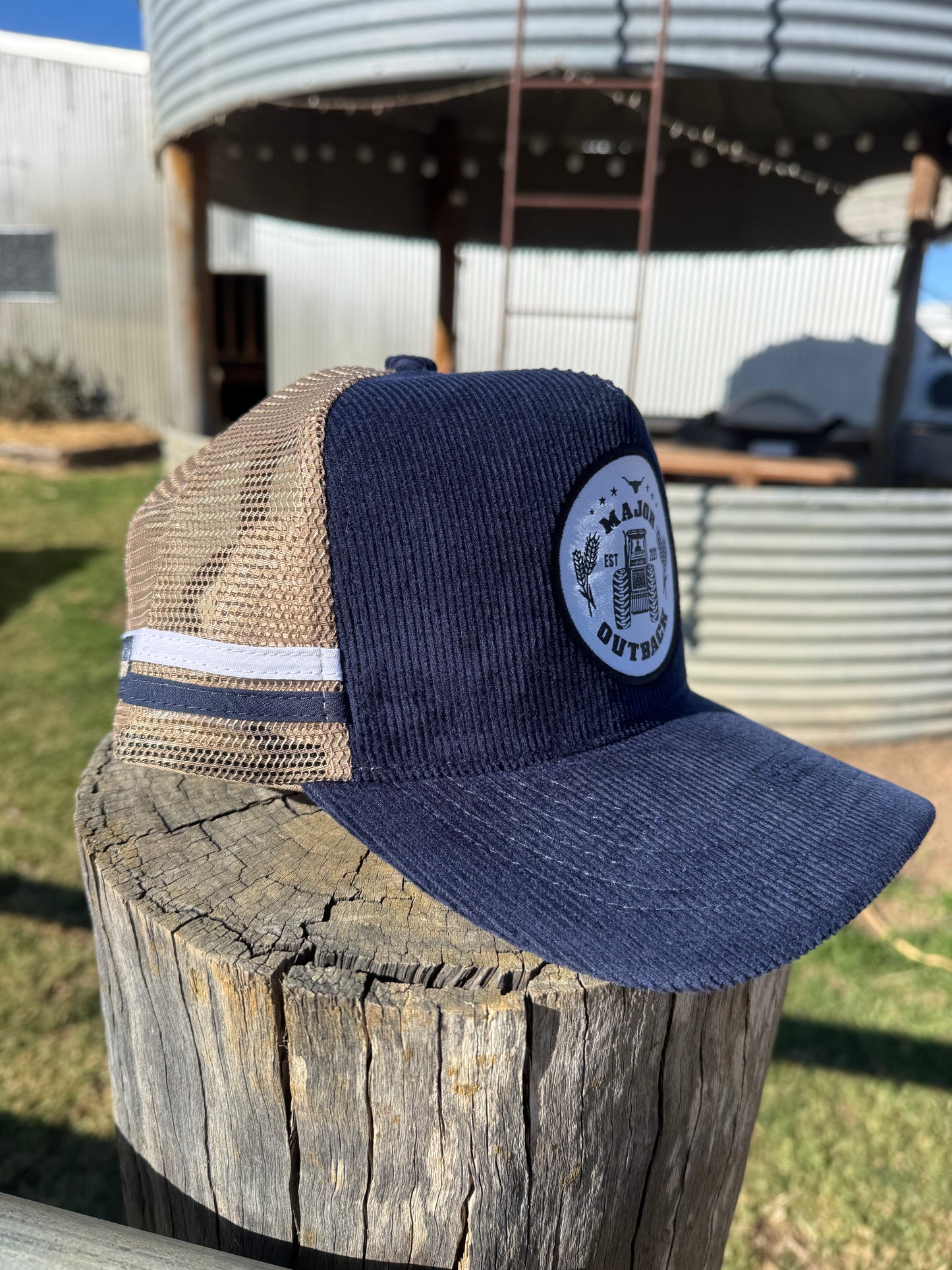 Navy Corduroy Trax Trucker