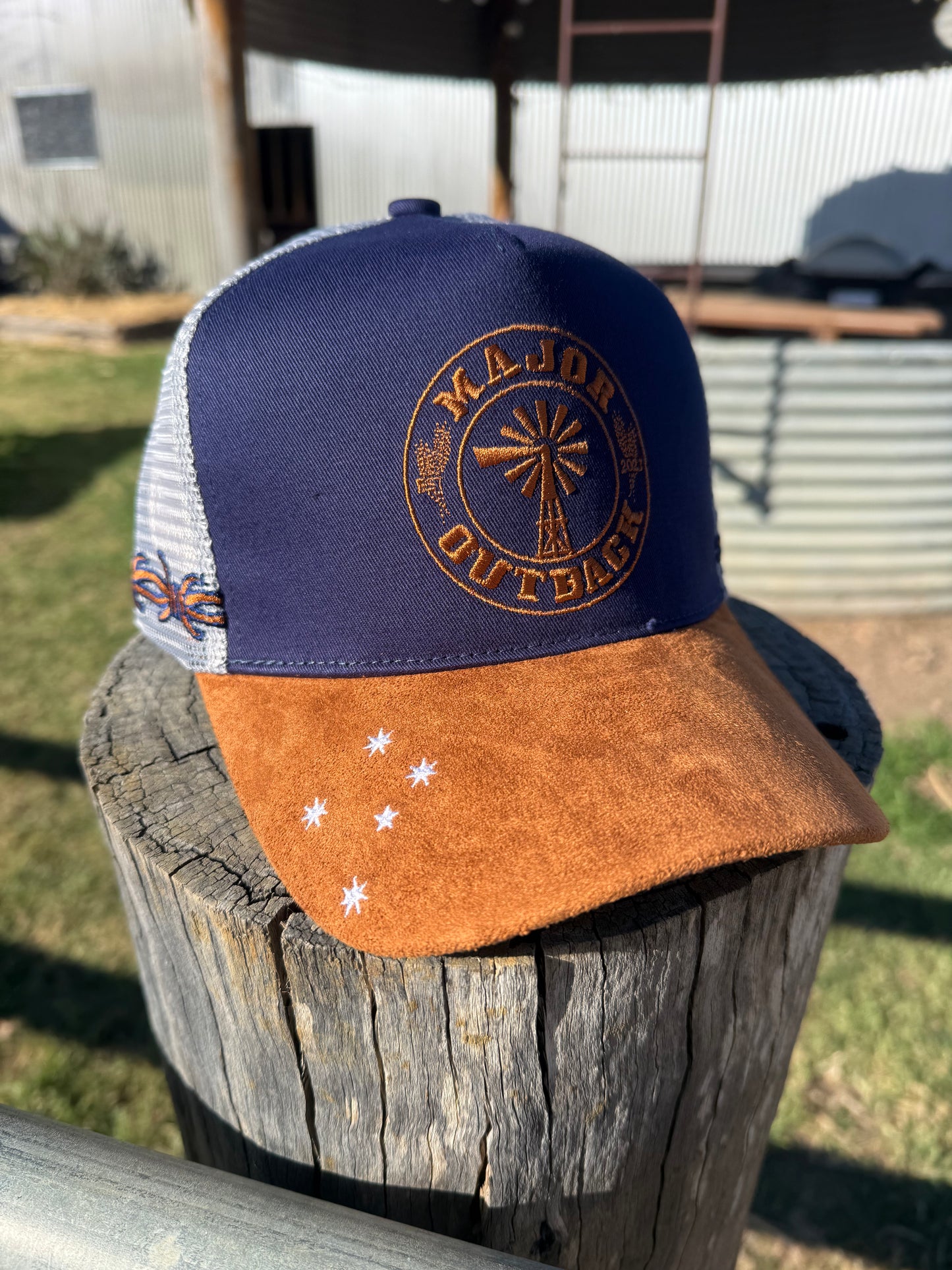 Navy & Tan Blaze Trucker
