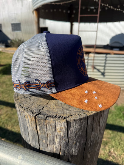 Navy & Tan Blaze Trucker