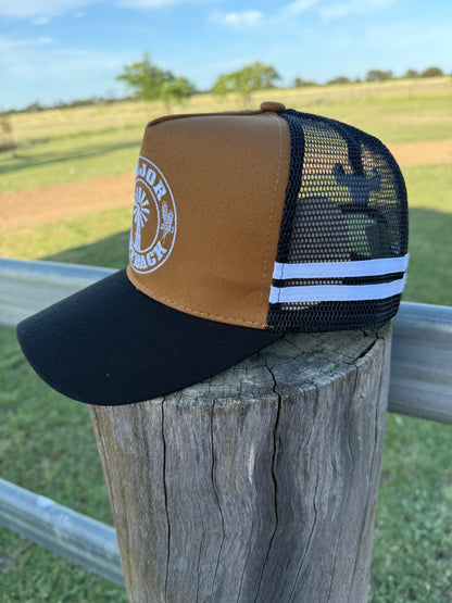 Blaze Tan/Blk Trucker Cap