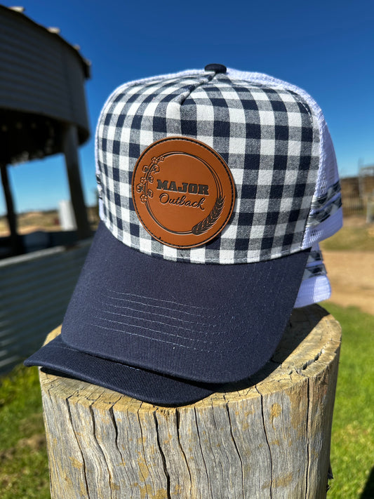 Harvest Trucker Cap - Navy Gingham