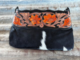 FT01 Floral Tooled Leather Purse/Clutch