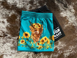 Kids Highland Cow Footy Shorts