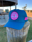 The Blaze Trucker - Teal & Pink