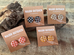 Gingham Clay Studs - 20mm