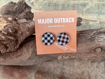 Gingham Clay Studs - 20mm