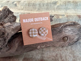 Gingham Clay Studs - 20mm
