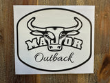 bumper sticker decal major outback bull head logo