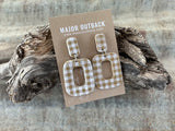 latte clay gingham earrings country earrings