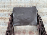 Cowhide leather purse bag shoulder strap