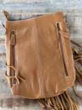 Tooled Leather Fringe Bag
