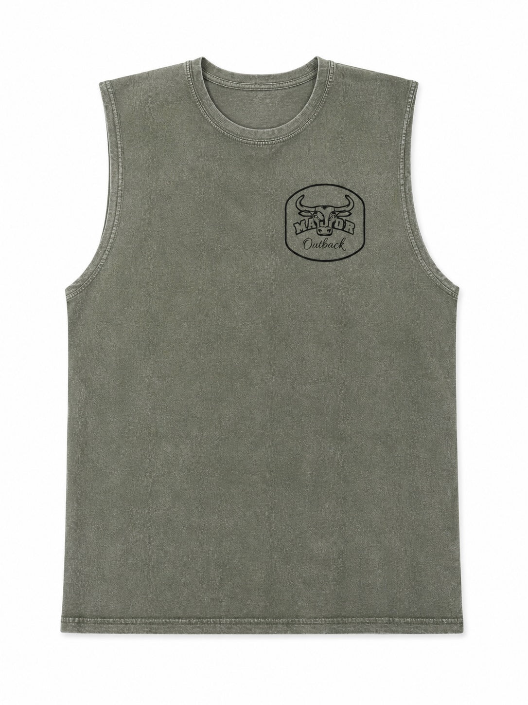 Mens Singlet Moss Stone Green