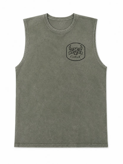 Mens Singlet Moss Stone Green