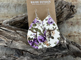 Longhorn Floral Teardrop Dangles