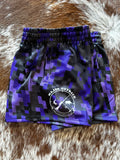 Kids Footy Shorts - Purple Camo