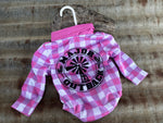 Baby Fishing Rompers Pink Gingham