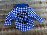 gingham fishing shirt baby romper