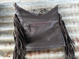 Tooled Leather Cowhide Fringe Bag - LT06