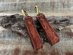 Tooled Leather Wrist Clip Strap