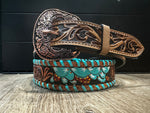 Cactus Tooled Leather Belt