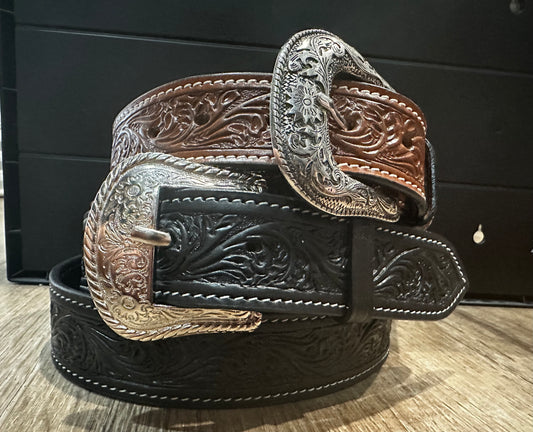 Tooled Leather Belt