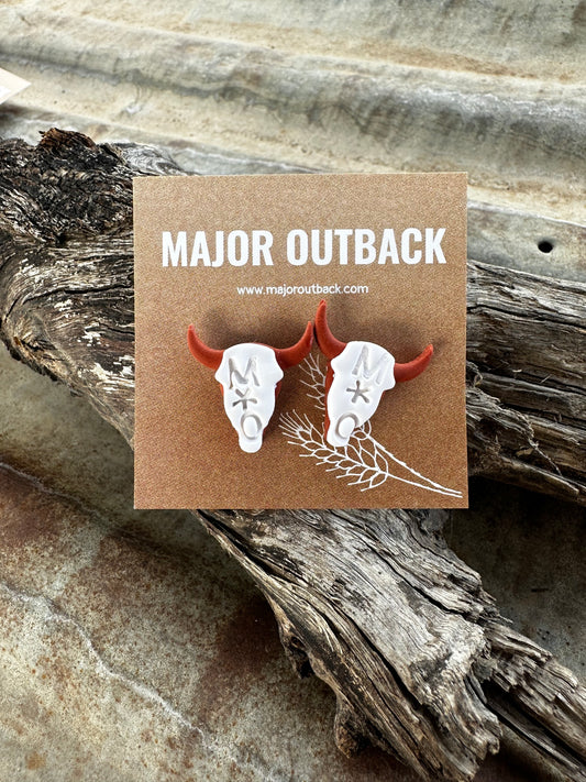 Longhorn Clay Studs - Burnt Orange