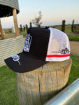 Australian trucker cap, ctc, major outback, black hat, red cap