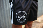 Footy shorts with pockets black and white